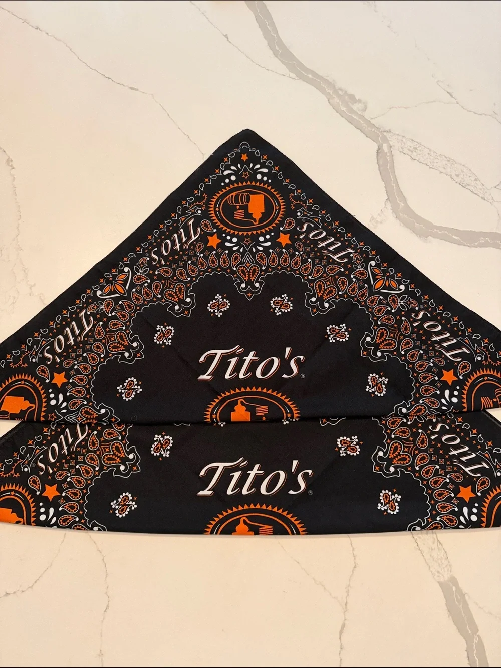 Tito’s Vodka Black and Orange Bandanas set of 2